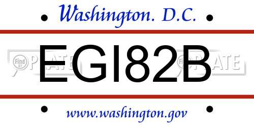 EGI82B District Of Columbia License Plate