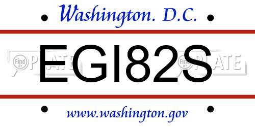 EGI82S District Of Columbia License Plate
