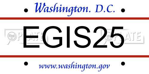 EGIS25 District Of Columbia License Plate