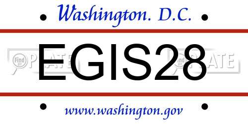 EGIS28 District Of Columbia License Plate