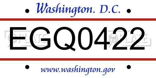 EGQ0422 District Of Columbia License Plate