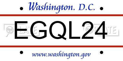 EGQL24 District Of Columbia License Plate