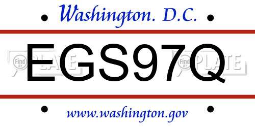 EGS97Q District Of Columbia License Plate