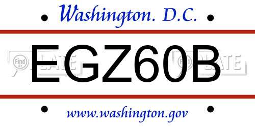 EGZ60B District Of Columbia License Plate