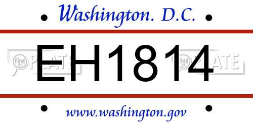 EH1814 District Of Columbia License Plate