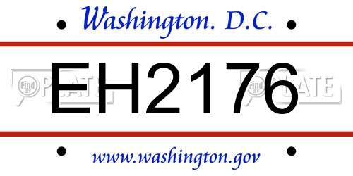 EH2176 District Of Columbia License Plate