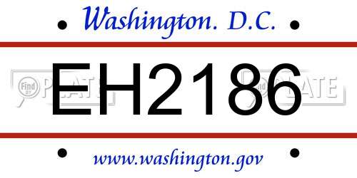 EH2186 District Of Columbia License Plate
