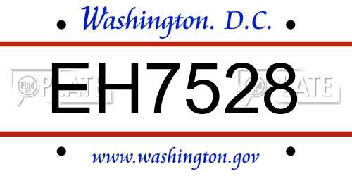 EH7528 District Of Columbia License Plate