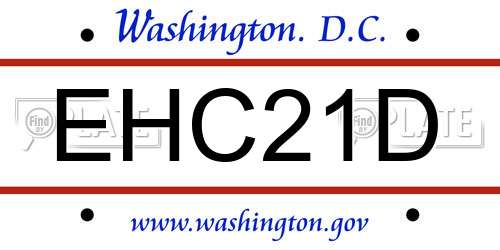 EHC21D District Of Columbia License Plate