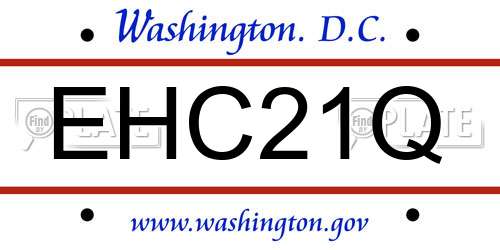 EHC21Q District Of Columbia License Plate