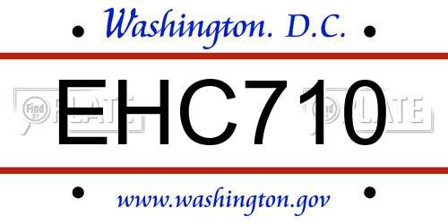 EHC710 District Of Columbia License Plate