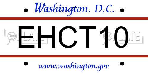 EHCT10 District Of Columbia License Plate