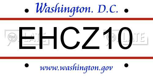 EHCZ10 District Of Columbia License Plate
