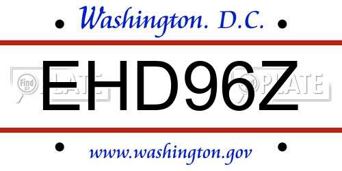 EHD96Z District Of Columbia License Plate