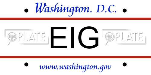 EIG District Of Columbia License Plate