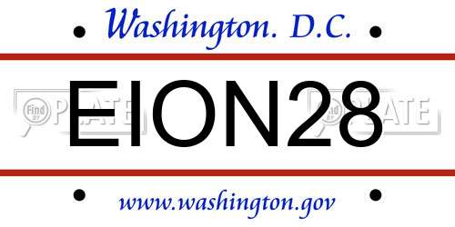 EION28 District Of Columbia License Plate