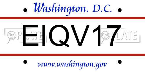 EIQV17 District Of Columbia License Plate
