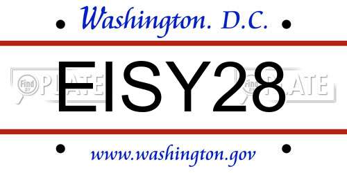 EISY28 District Of Columbia License Plate