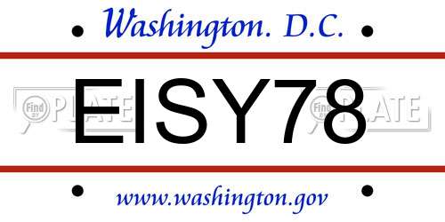 EISY78 District Of Columbia License Plate