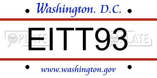 EITT93 District Of Columbia License Plate