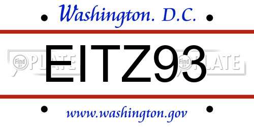 EITZ93 District Of Columbia License Plate