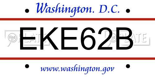 EKE62B District Of Columbia License Plate