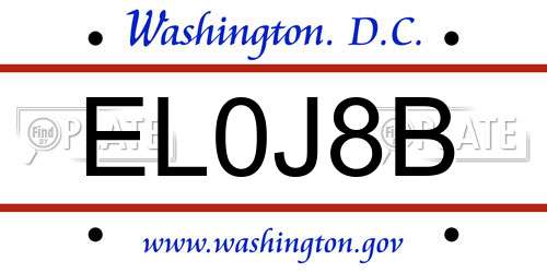 EL0J8B District Of Columbia License Plate