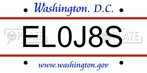 EL0J8S District Of Columbia License Plate