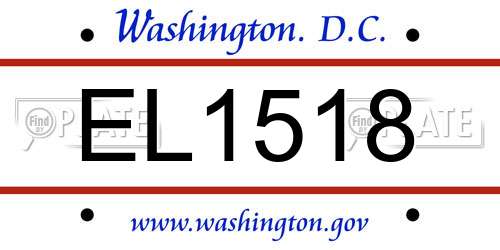 EL1518 District Of Columbia License Plate
