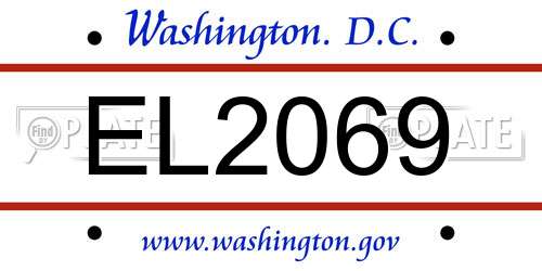 EL2069 District Of Columbia License Plate