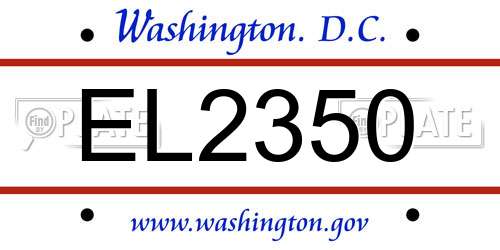 EL2350 District Of Columbia License Plate