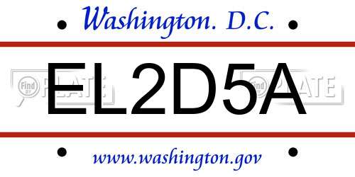 EL2D5A District Of Columbia License Plate