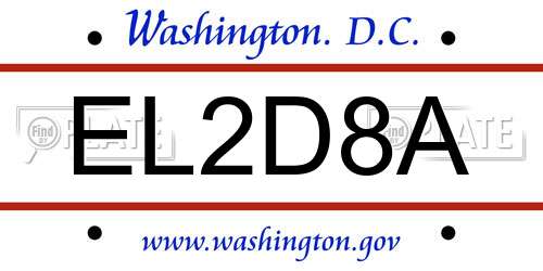 EL2D8A District Of Columbia License Plate