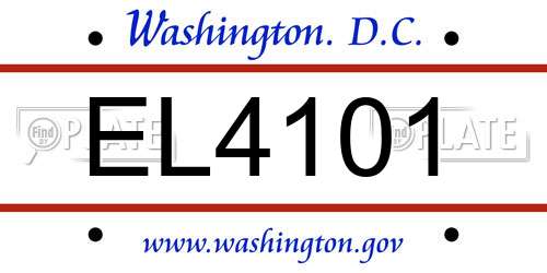 EL4101 District Of Columbia License Plate