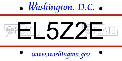 EL5Z2E District Of Columbia License Plate