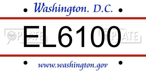 EL6100 District Of Columbia License Plate