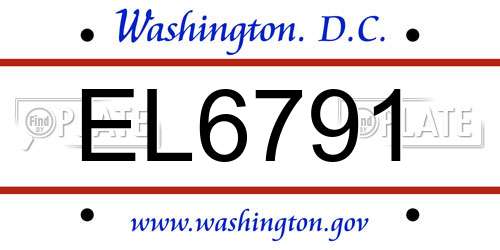 EL6791 District Of Columbia License Plate