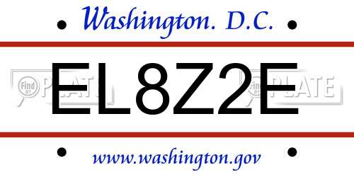 EL8Z2E District Of Columbia License Plate
