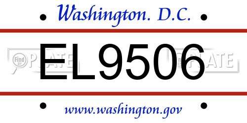 EL9506 District Of Columbia License Plate
