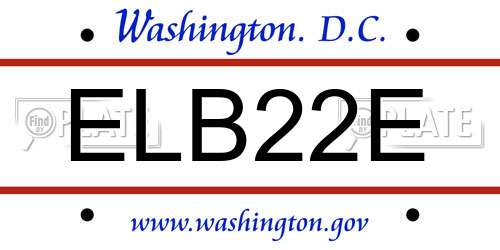 ELB22E District Of Columbia License Plate