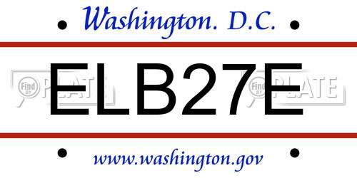 ELB27E District Of Columbia License Plate