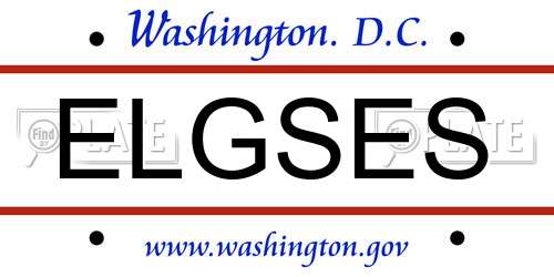 ELGSES District Of Columbia License Plate