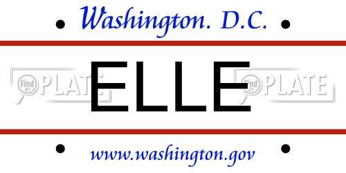 ELLE District Of Columbia License Plate