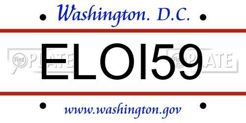 ELOI59 District Of Columbia License Plate