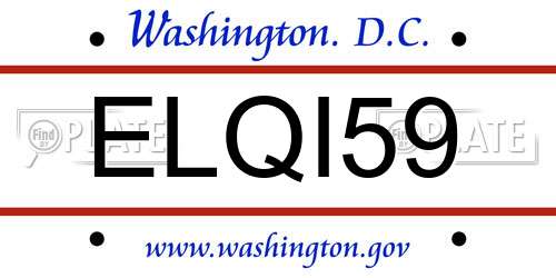 ELQI59 District Of Columbia License Plate