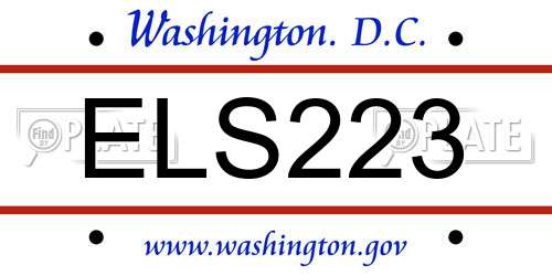 ELS223 District Of Columbia License Plate