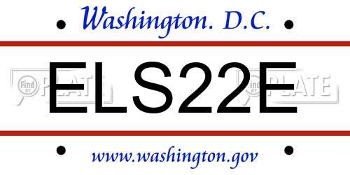 ELS22E District Of Columbia License Plate