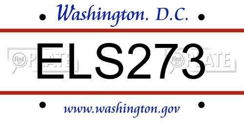 ELS273 District Of Columbia License Plate
