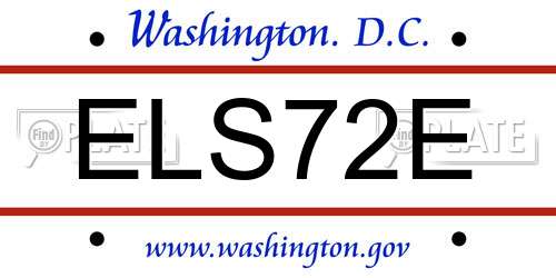 ELS72E District Of Columbia License Plate