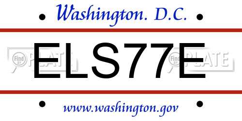 ELS77E District Of Columbia License Plate